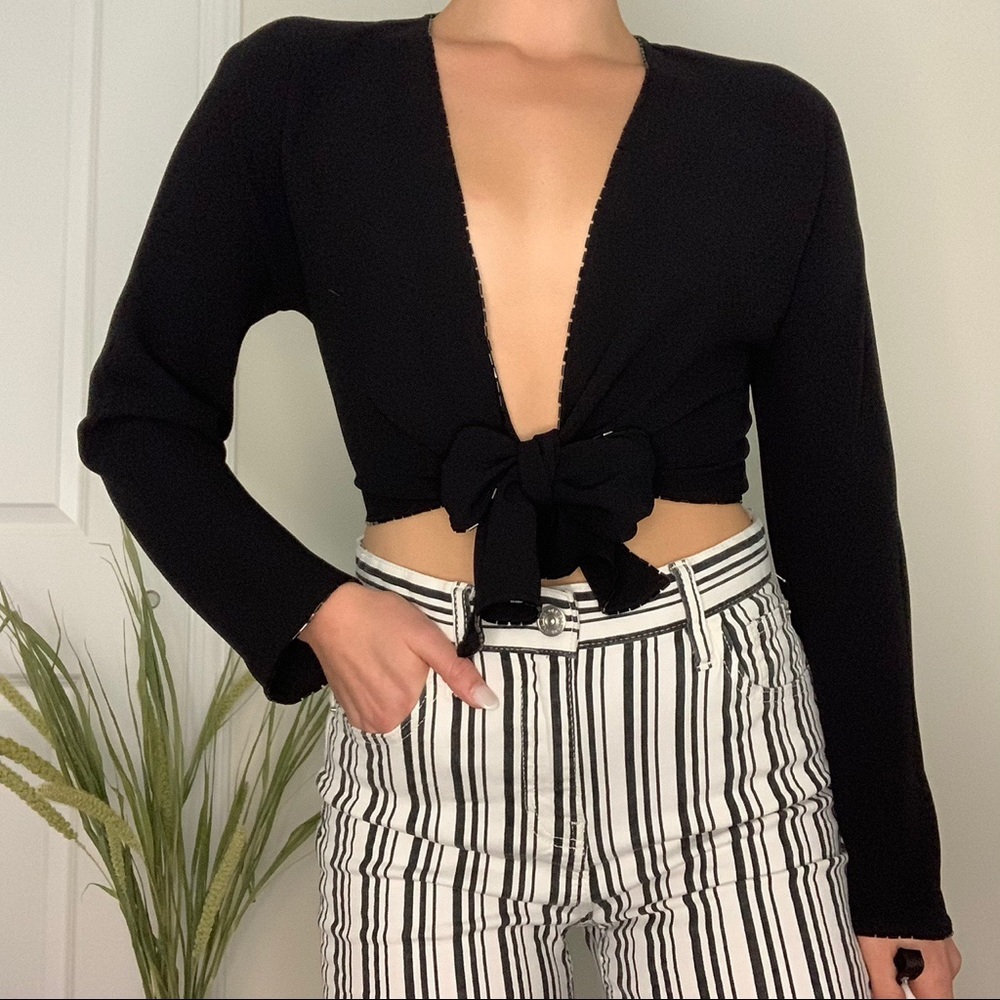 1980’s Vintage Black Tie Crop
